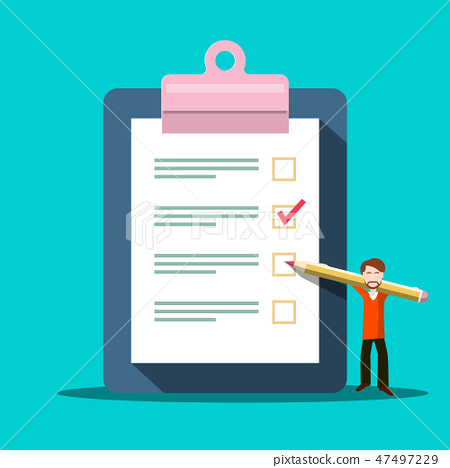 450x468 Checklist Symbol Vector Survey Icon With Man
