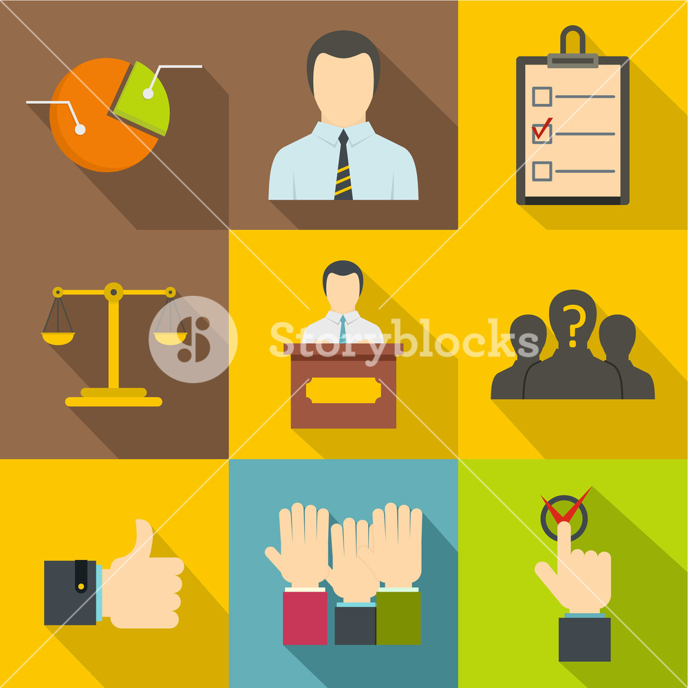 1000x1000 Population Survey Icons Set Flat Set Of Population Survey