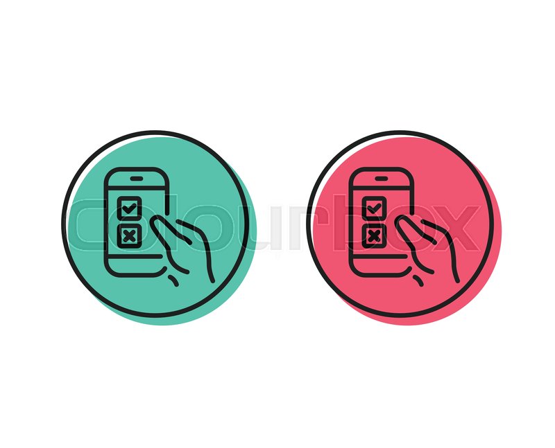 800x647 Mobile Survey Line Icon Select Answer Stock Vector Colourbox