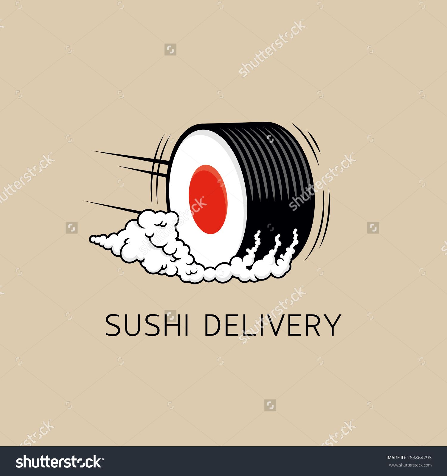 1500x1600 Sushi Delivery Logo Template Concept Vector Stock Vector