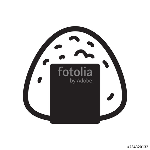 500x500 Onigiri Vector Japanese Food Icon Sushi Logo Graphic Symbol