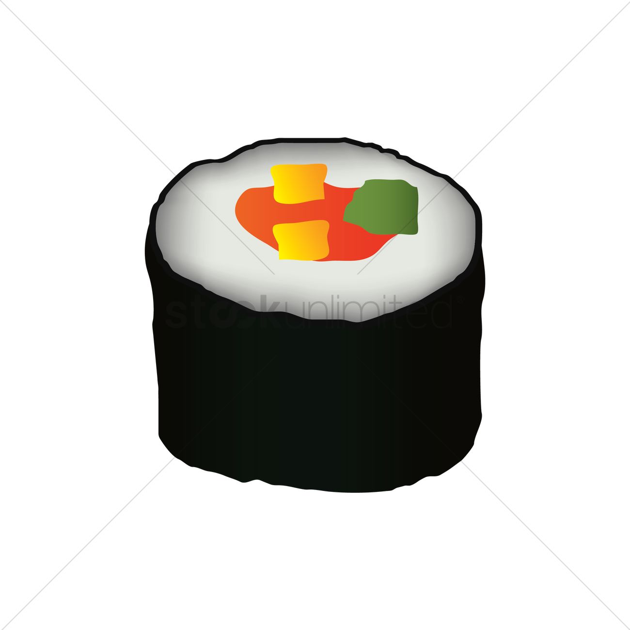 1300x1300 Maki Sushi Roll Vector Image