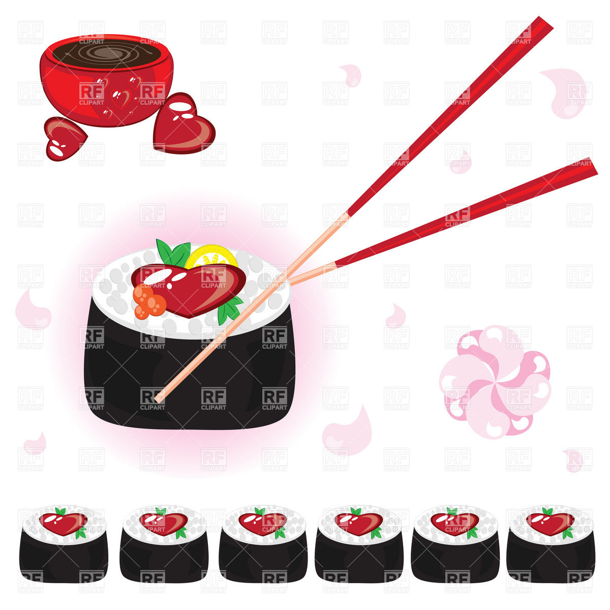 1200x1200 Chopsticks, Soy And Sushi Rolls Vector Image Of Food And Beverages