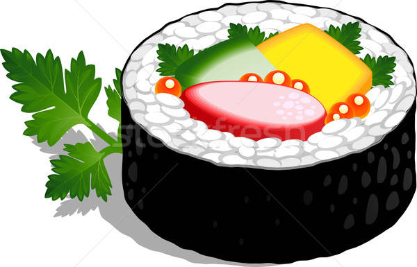 600x385 Sushi Roll Vector Illustration Marina Lvova