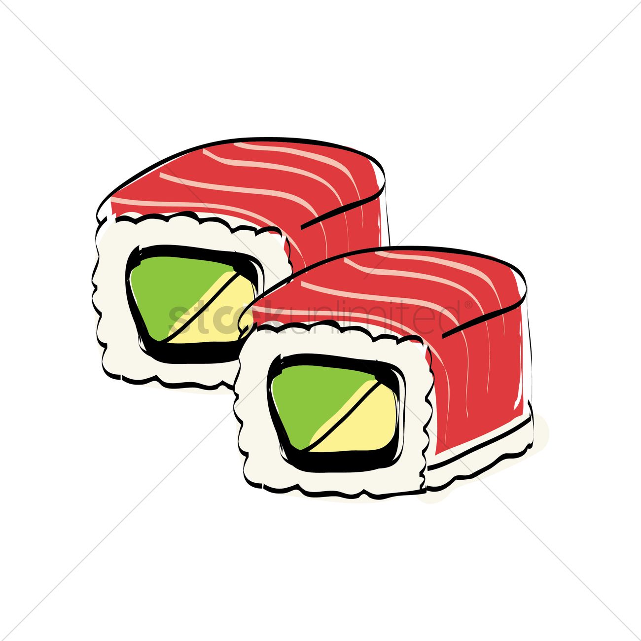 1300x1300 Sushi Rolls Vector Image