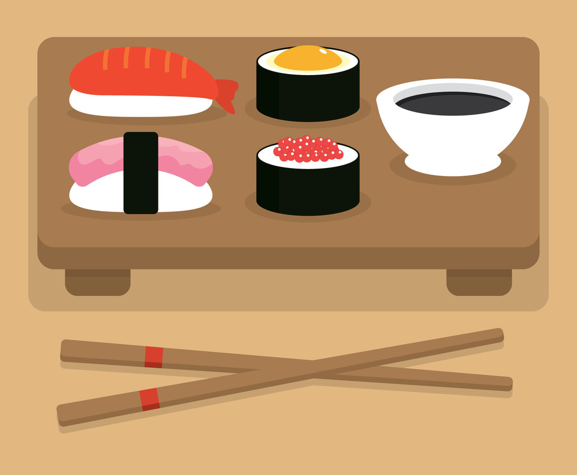 1136x936 Sushi Vector Vector Art Graphics