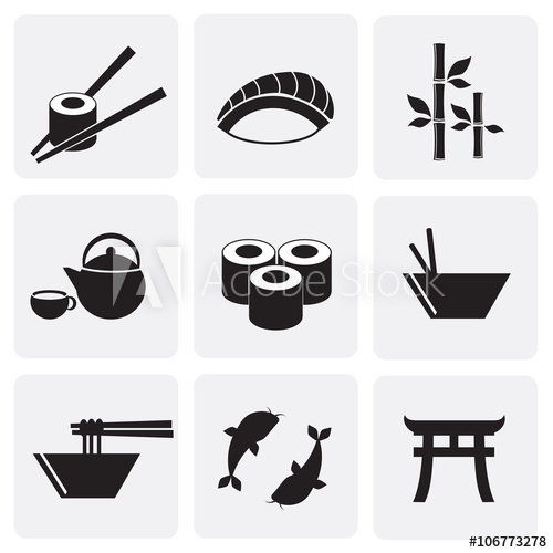 500x500 Sushi Vector Icon Set