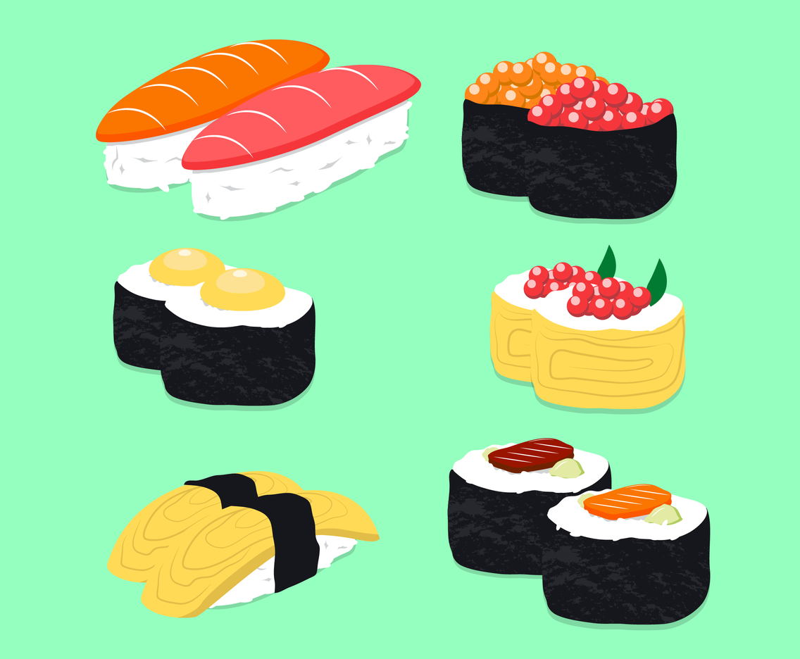 1136x936 Free Sushi Vector Vector Art Graphics