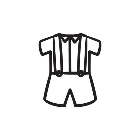 450x450 Baby Shirt And Shorts With Suspenders Vector Sketch Icon Isolated