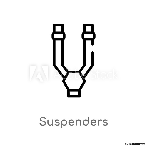 500x500 Outline Suspenders Vector Icon Isolated Black Simple Line Element