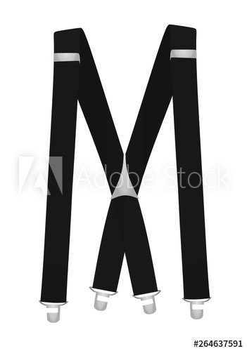 351x500 Black Suspenders Vector Illustration