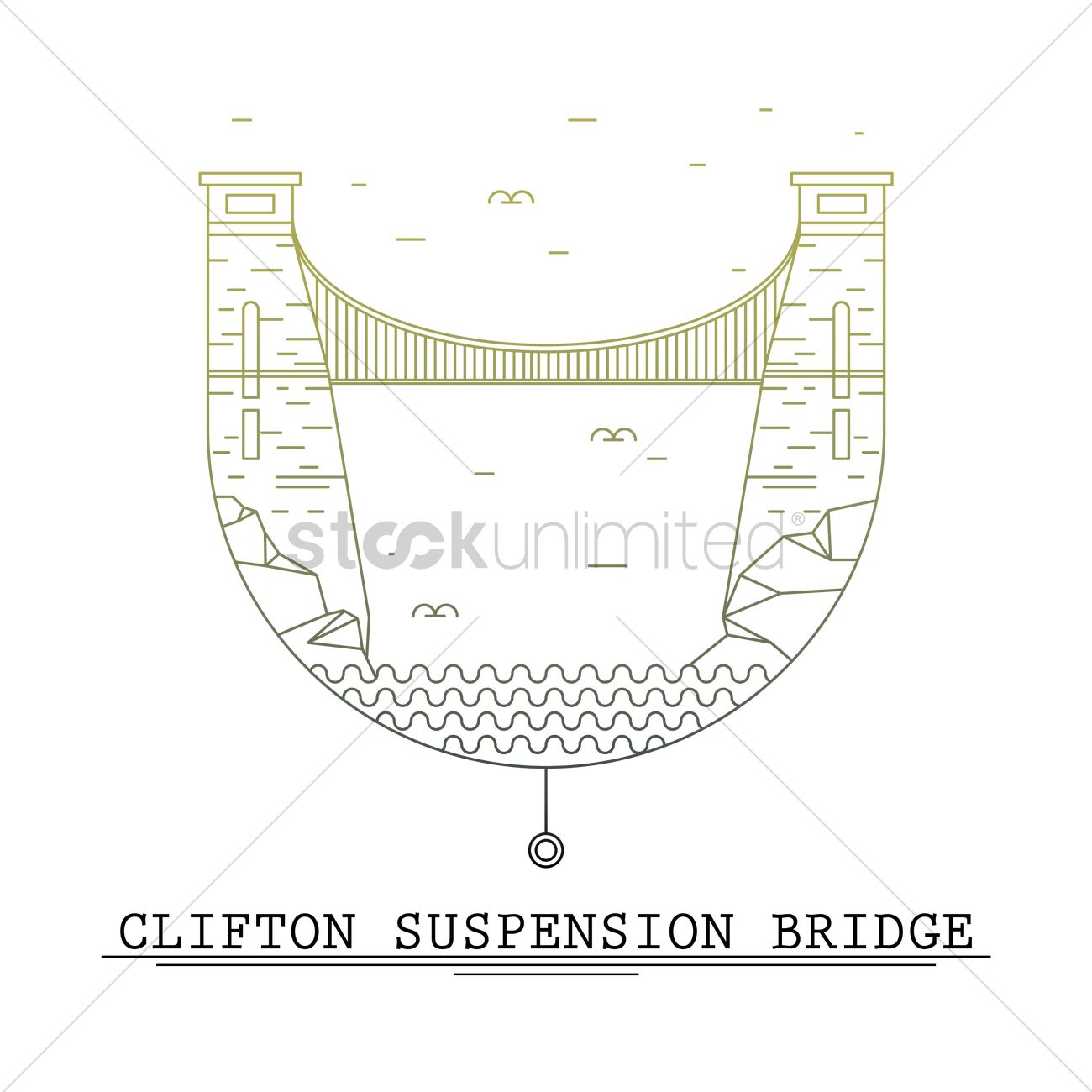 1300x1300 Clifton Suspension Bridge Vector Image