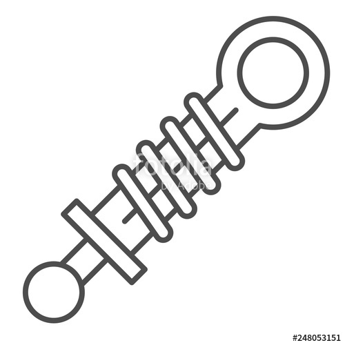 500x500 Shock Absorber Thin Line Icon Car Suspension Vector Illustration