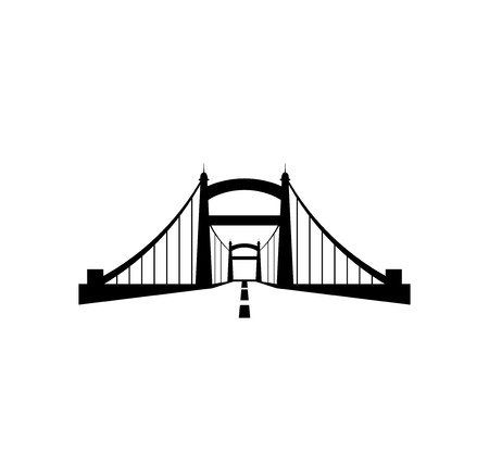 450x428 Bridge With Tower Suspension Vector Icon Logo Template Royalty