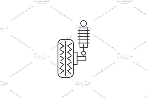 580x387 Suspension Vector Line Icon, Sign, Illustration On Background