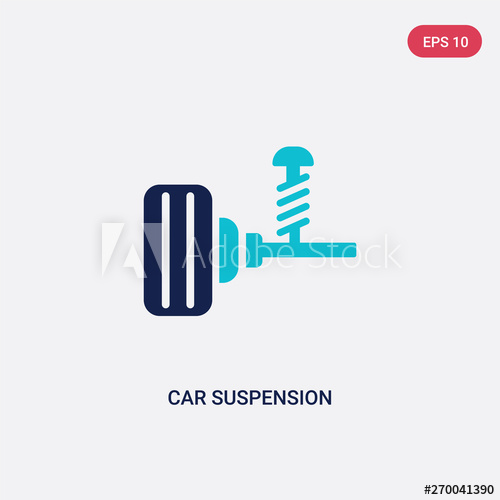 500x500 Two Color Car Suspension Vector Icon From Car Parts Concept