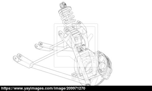 512x307 Car Suspension With Shock Absorber Vector Vector