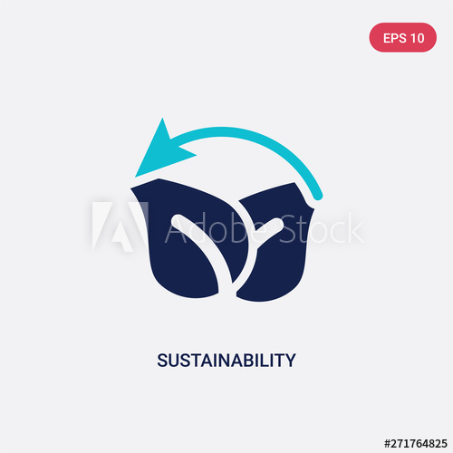 500x500 Two Color Sustainability Vector Icon From Ecology Concept