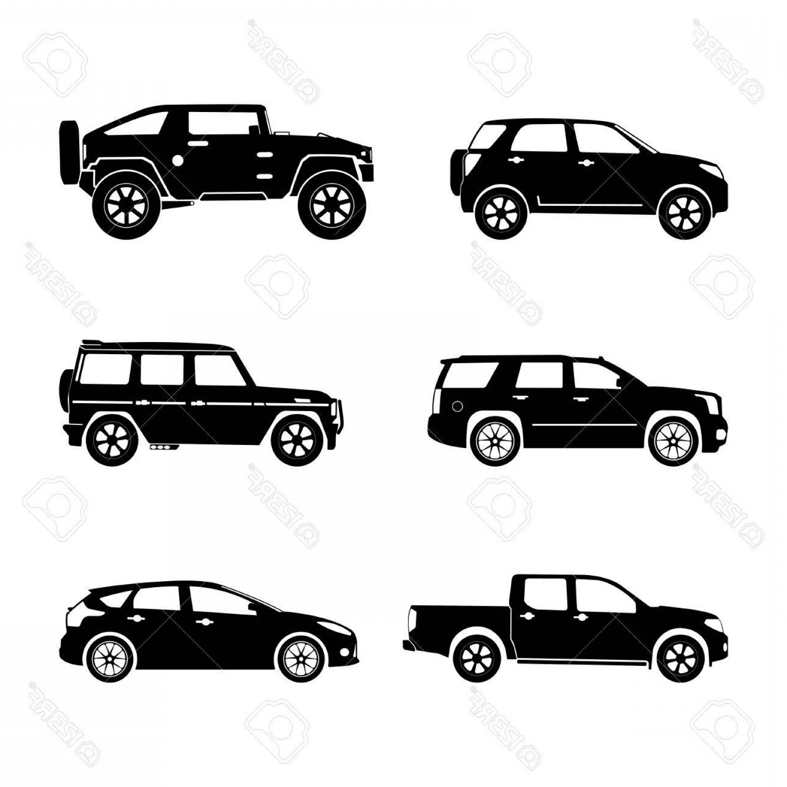 1560x1560 Photostock Vector Black Silhouette Cars On White Background Vector