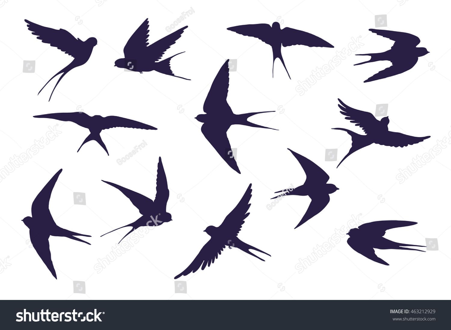 Swallow Bird Silhouette Set Pf Bird Silhouette Tattoos, Bird 1500x1098 Swallow Bird Silhouette Set Pf Bird Silhouette Tattoos, Bird