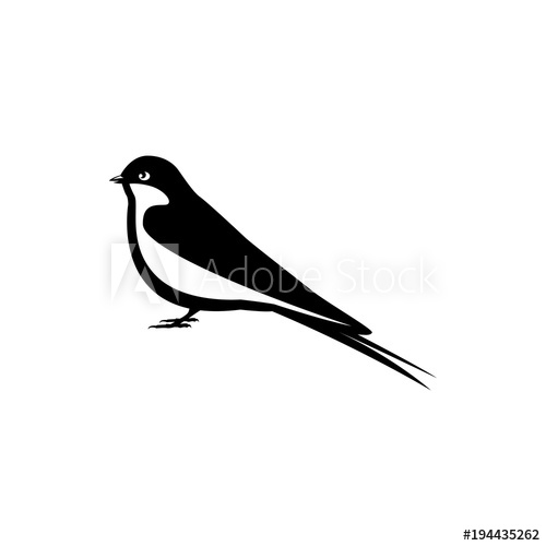Swallow Bird Vector Silhouette 500x500 Swallow Bird Vector Silhouette