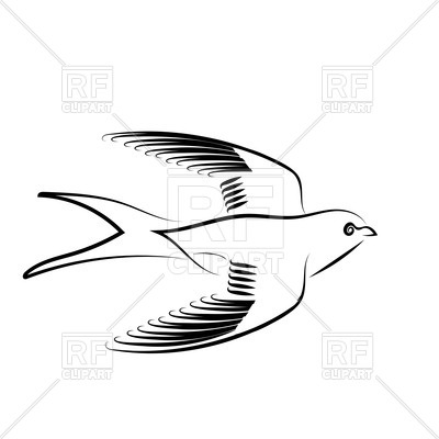 400x400 Outline Of Swallow Vector Image Of Plants And Animals