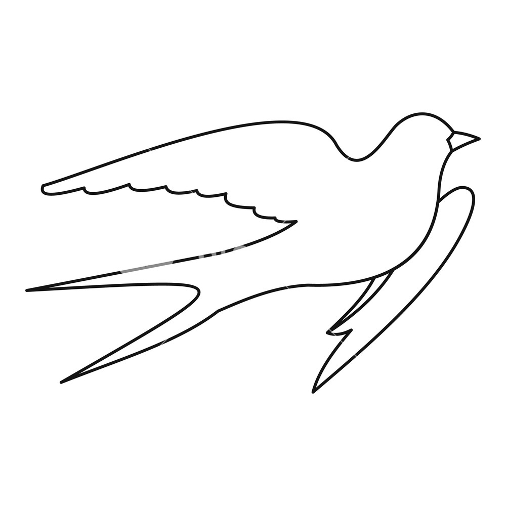 1000x1000 Swallow Icon Outline Illustration Of Swallow Vector Icon For Web