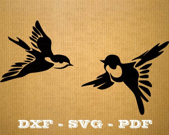 570x456 Birds Swallow Vector For Cricut Bird Cutting Etsy