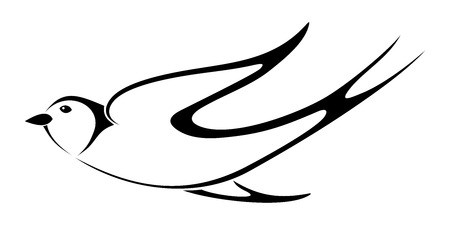 450x225 Black Silhouette Of Swallow Vector Illustration Royalty Free