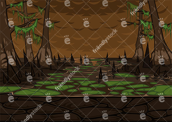 Creepy Mangrove Swamp Vector Background 585x416 Creepy Mangrove Swamp Vector Background