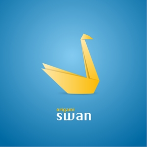 300x300 Origami Swan Logo Vector