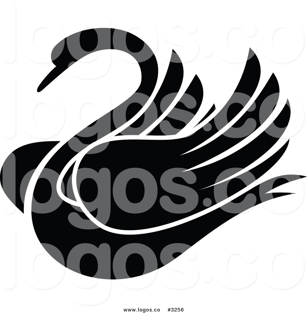 1024x1044 Royalty Free Vector Of A Black And White Swan Bird Logo
