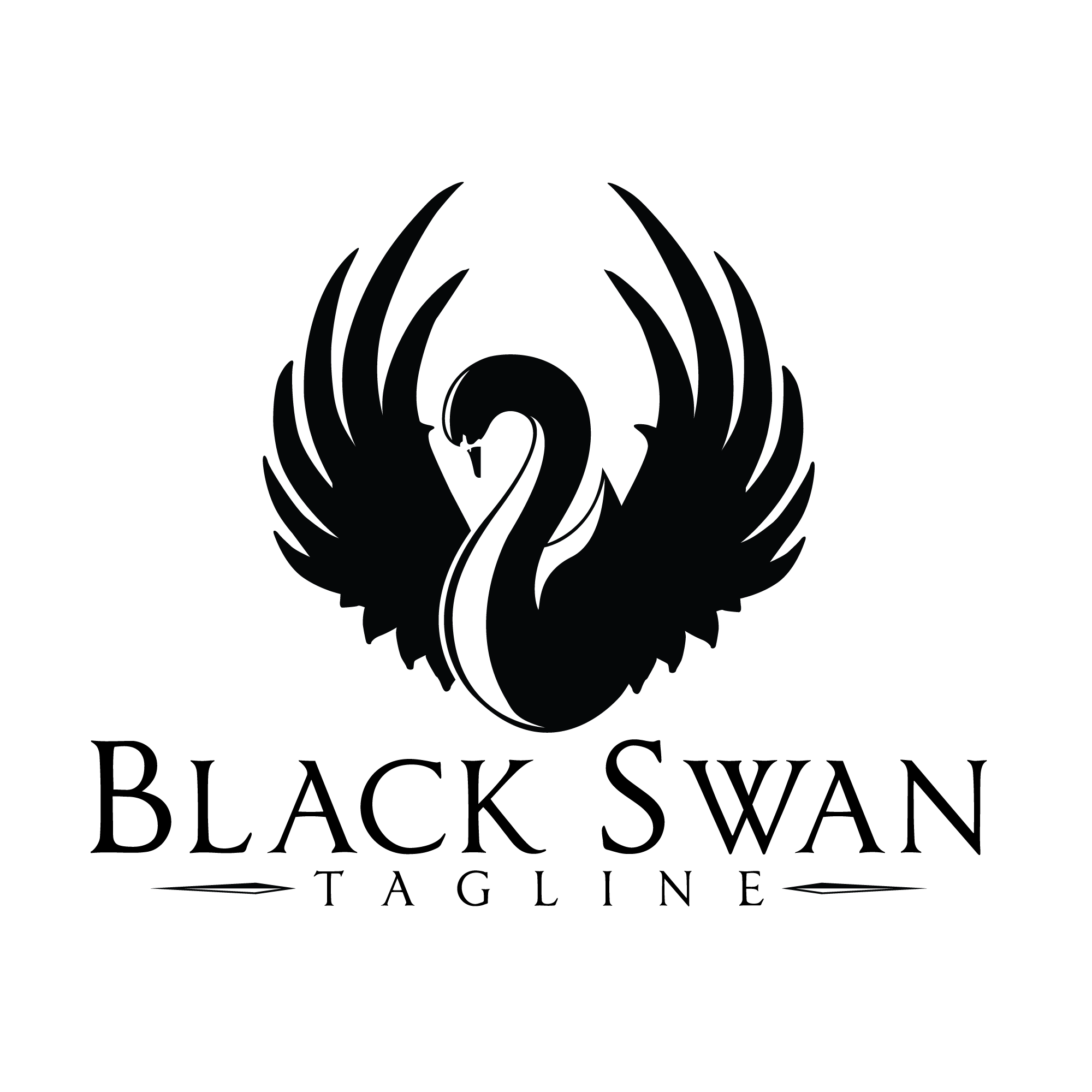 2000x2000 Black Swan Logo Logos Design Swan Tattoo, Swan Drawing, Black