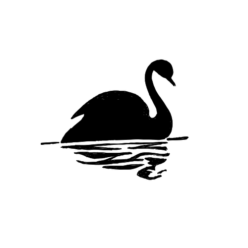 500x500 Silhouette Vector Image Of Swan
