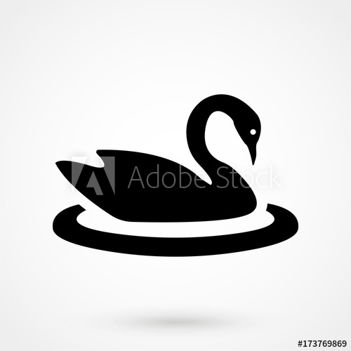 500x500 Swan Silhouette Vector Illustration