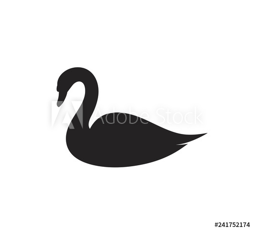 500x455 Swan Silhouette Isolated Swan On White Background