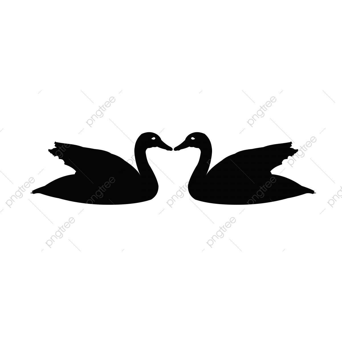 1200x1200 Swans Silhouette Black, Silhouette, Swan, Black Png And Vector