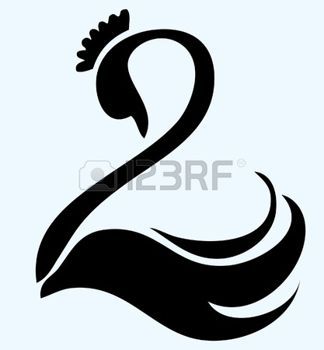 324x350 Swan Silhouette Black Swan With Crown Vector Logo Art Swan