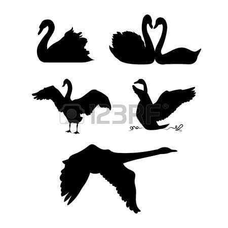 450x450 Stock Vector Tattoos Vector Icons, Swan, Silhouette