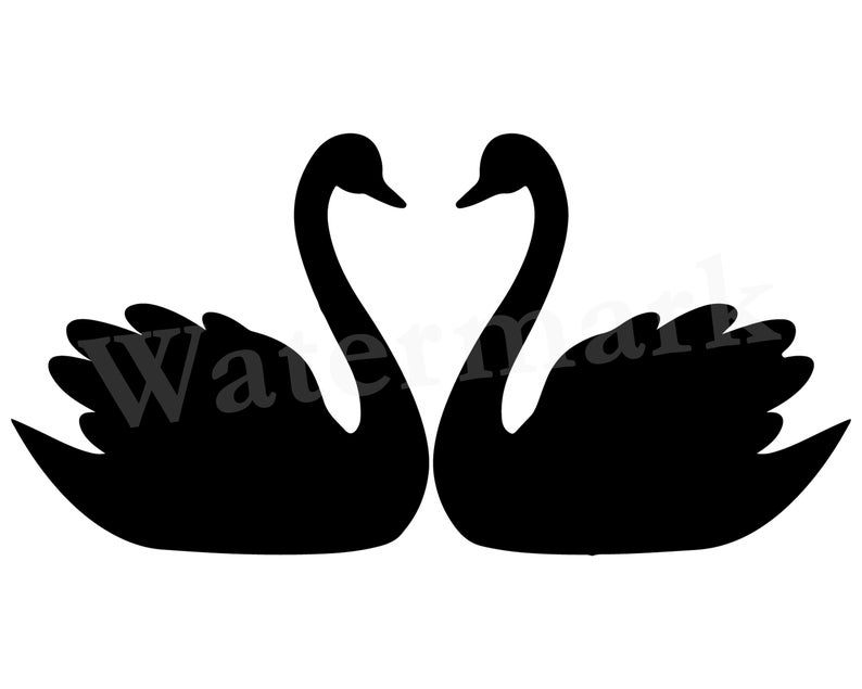 794x635 Swan Clipart Window Decal Swan Stencil Swan Vector Etsy