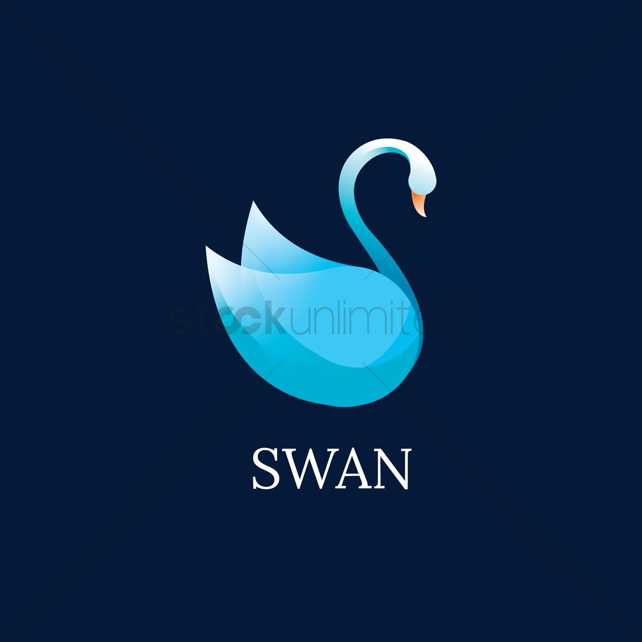 1300x1300 Swan Vector Image
