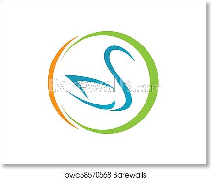 435x370 Swan Vector Icon, Art Print Barewalls Posters Prints