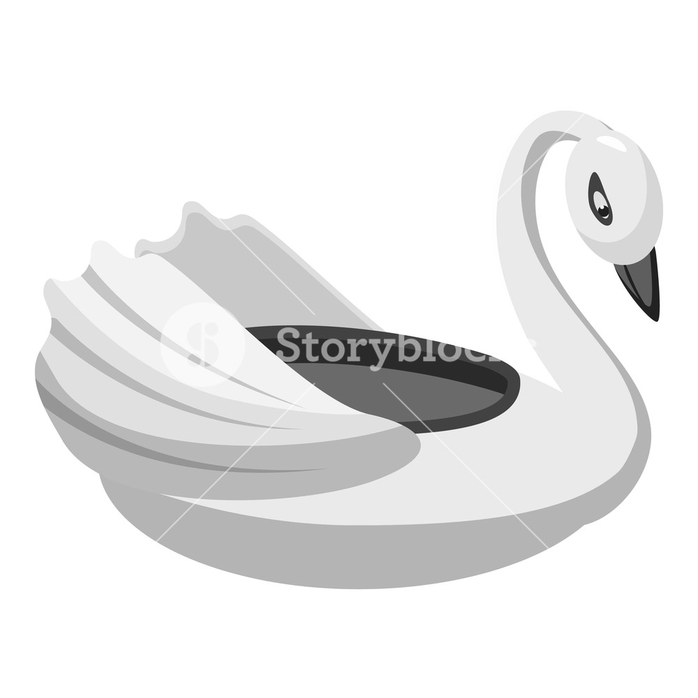 1000x1000 Bumper Boat Swan Icon Gray Monochrome Illustration Of Bumper Boat