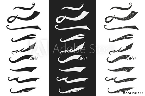 500x334 Swoosh, Swash, Text Tail And Underline Vector Set Isolated