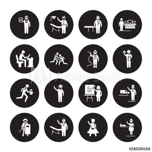 Vector Icon Set Statistician, Superhero, Surgeon, Swat, Taxi 500x500 Vector Icon Set Statistician, Superhero, Surgeon, Swat, Taxi
