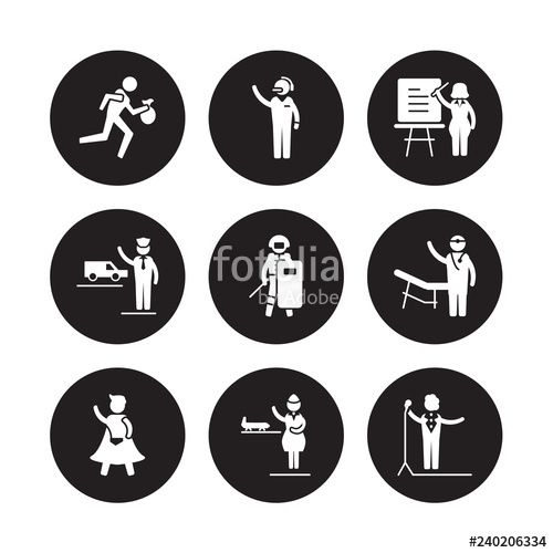 Vector Icon Set Thief, Telemarketer, Superhero, Surgeon, Swat 500x500 Vector Icon Set Thief, Telemarketer, Superhero, Surgeon, Swat