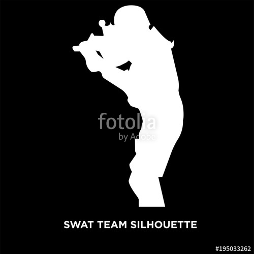 White Swat Team Silhouette On Black Background Stock Image 500x500 White Swat Team Silhouette On Black Background Stock Image