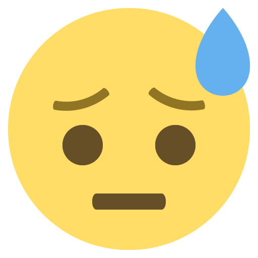 512x512 Face With Cold Sweat Emoji Emoticon Vector Icon Free Download