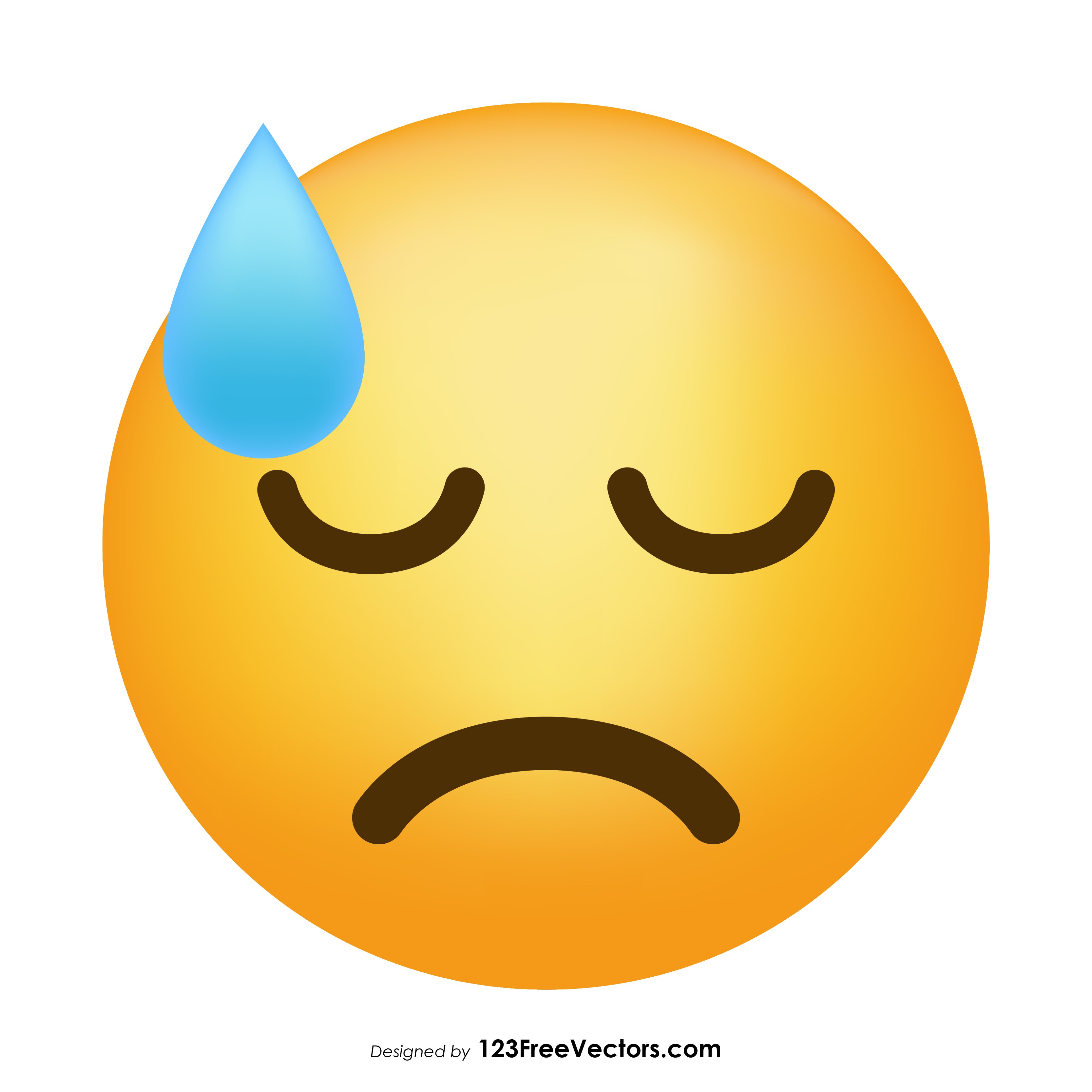 3333x3333 Face With Cold Sweat Emoji Vector Download