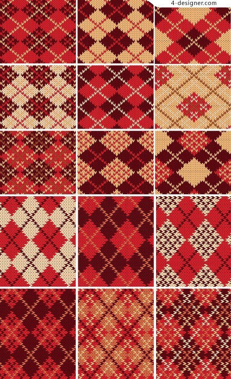 460x755 Designer Classic Plaid Sweater Pattern Vector Material
